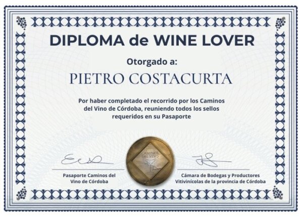 Diploma de Wine Lover