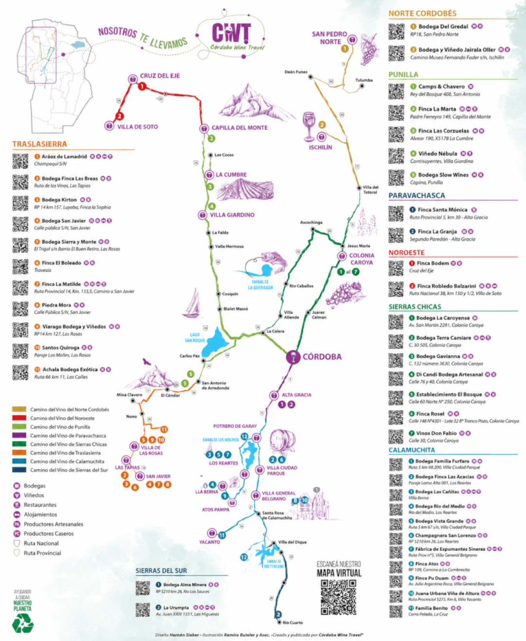 Mapa Caminos del vino winet